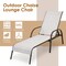 Costway Patio Lounge Chair Chaise Adjustable Reclining Armrest Navy/Brown/Grey
